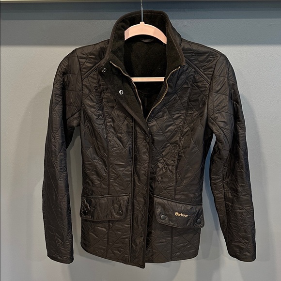 Barbour Cavalry Polarquilt Jacket Size 4 Black - Picture 2 of 8